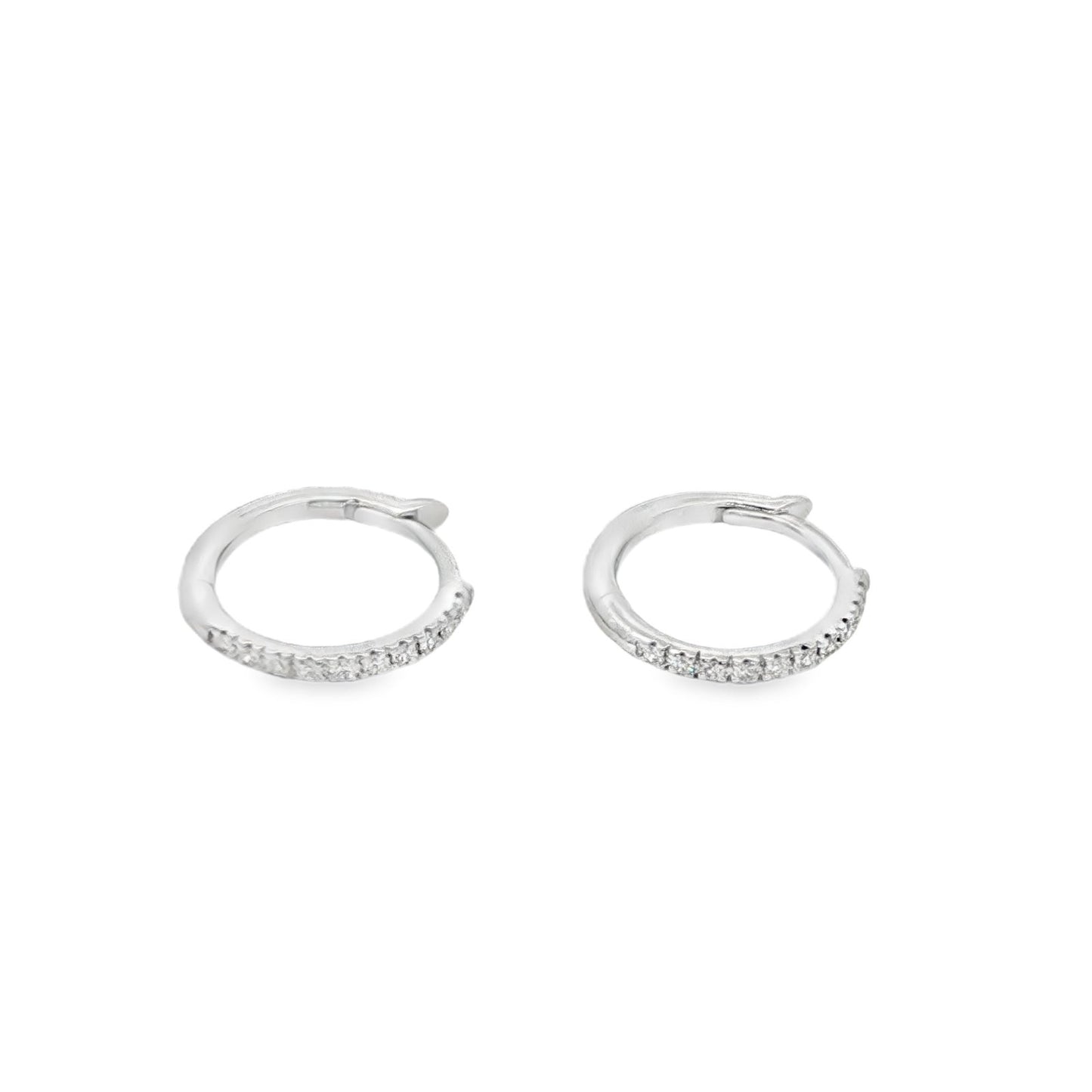 Jai's 14K White Gold Petite Thin Diamond Hoops