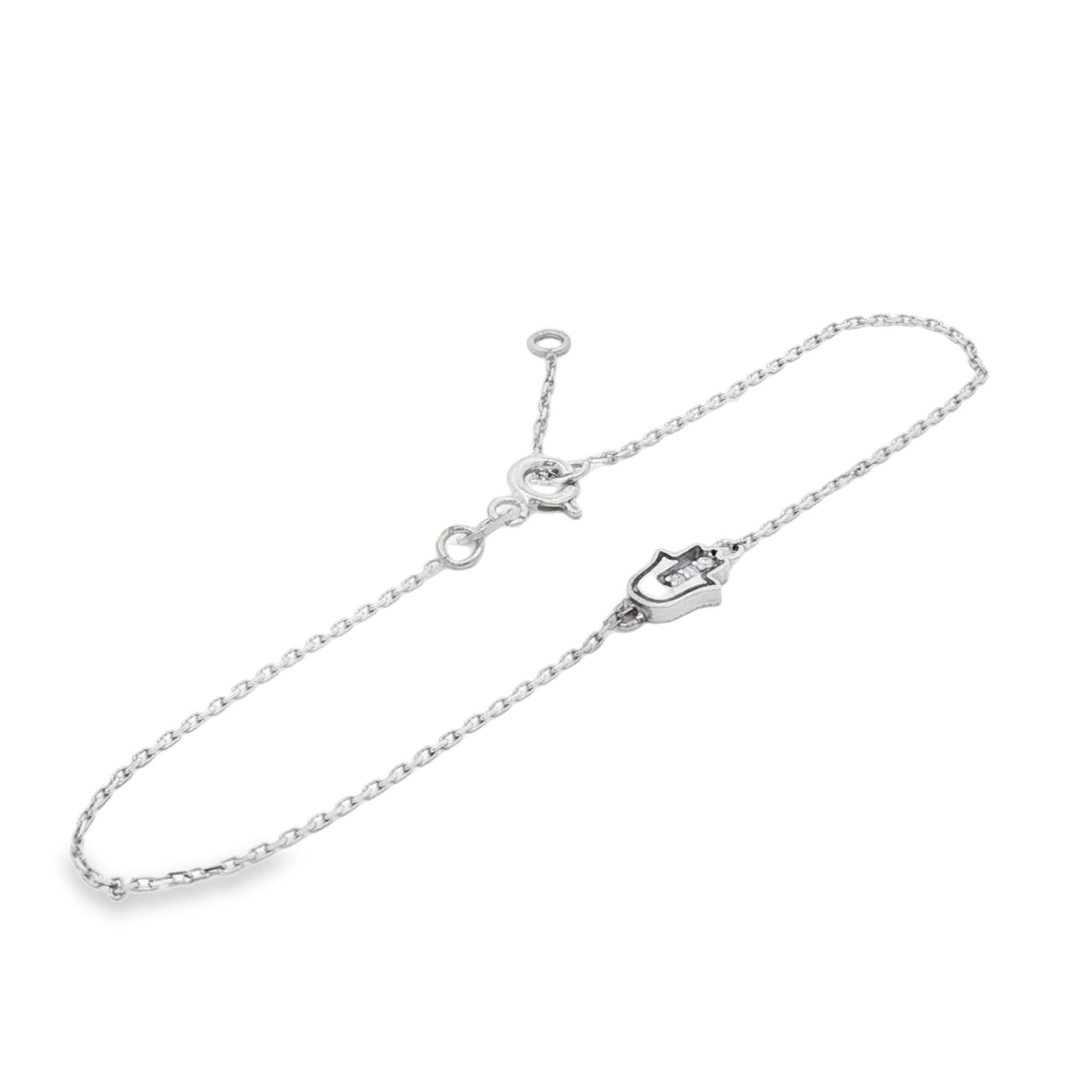 Jai's 14K White Gold Diamond Hamsa Hand Bracelet