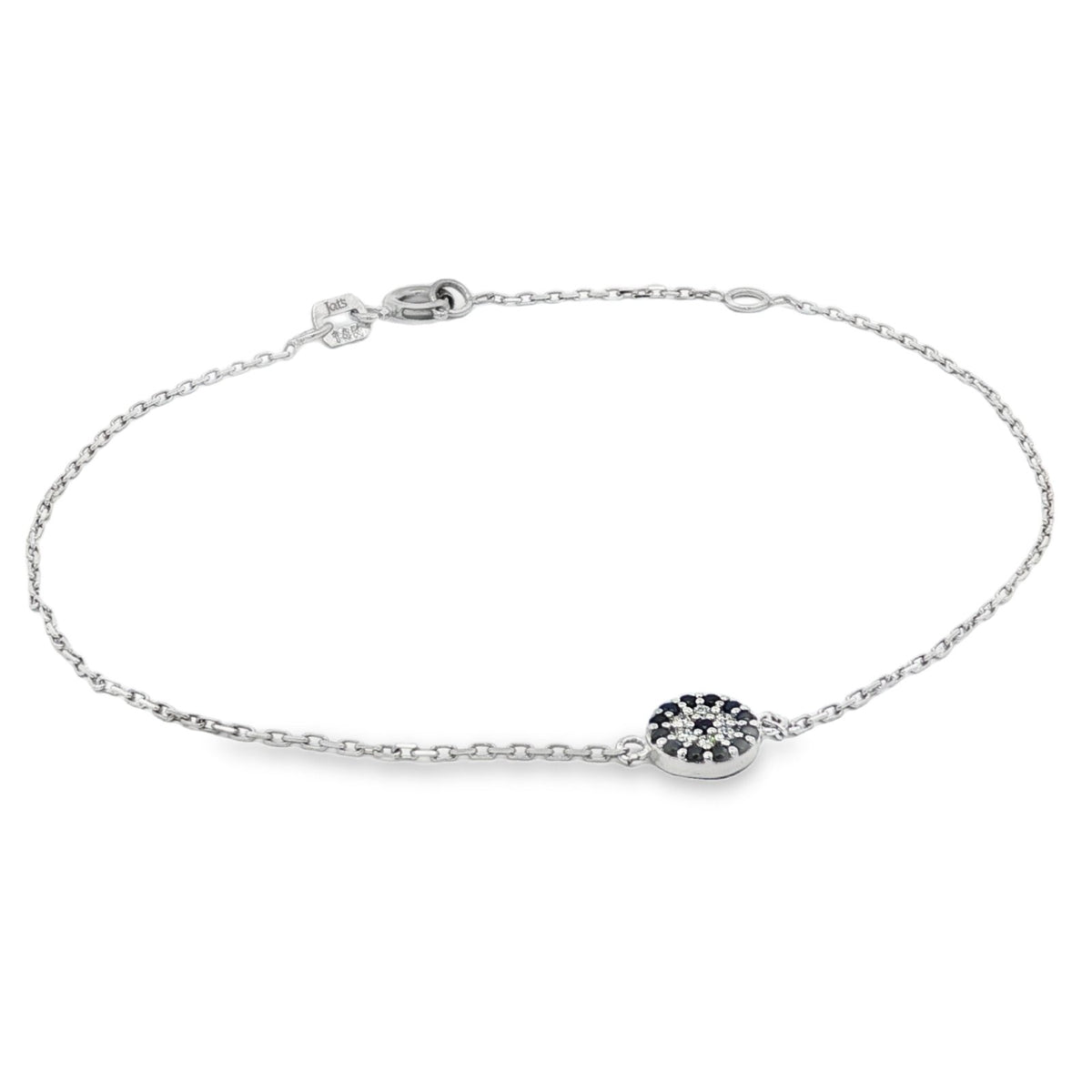 Jai's 14K White Gold Sapphire & Diamond Evil Eye Bracelet