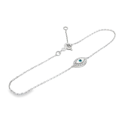 Jai's 14K White Gold Diamond Evil Eye Bracelet
