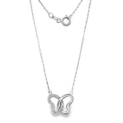 Jai's 14K White Gold Diamond Butterfly Necklace