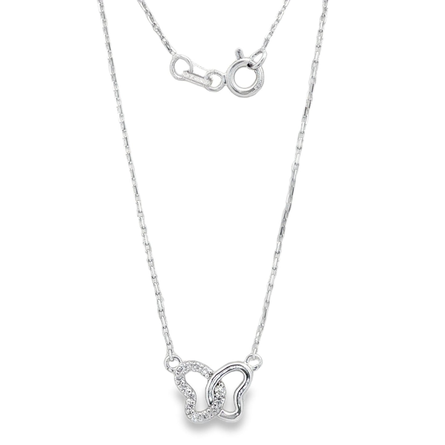 Jai's 14K White Gold Petite Diamond Butterfly Necklace