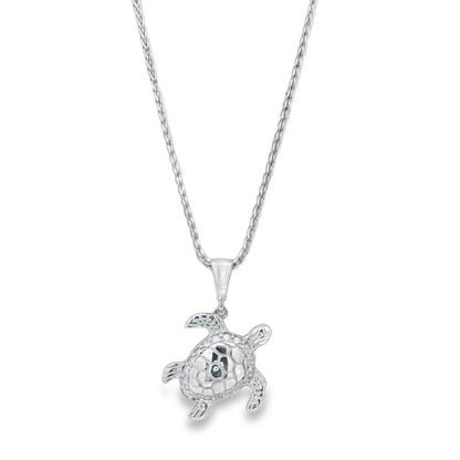 Jai's 14K White Gold Petite Diamond Turtle Pendant
