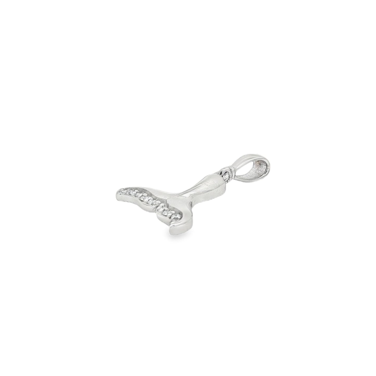 Jai's 14K White Gold Diamond Whale Tail Pendant