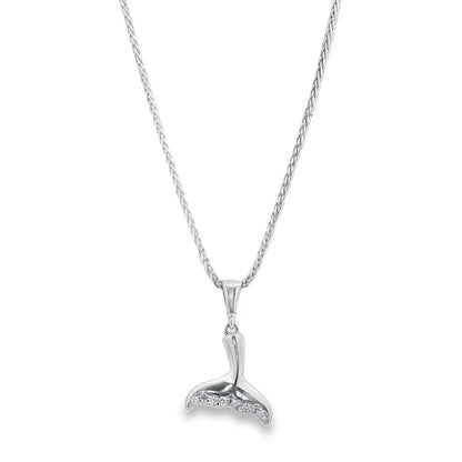Jai's 14K White Gold Diamond Whale Tail Pendant
