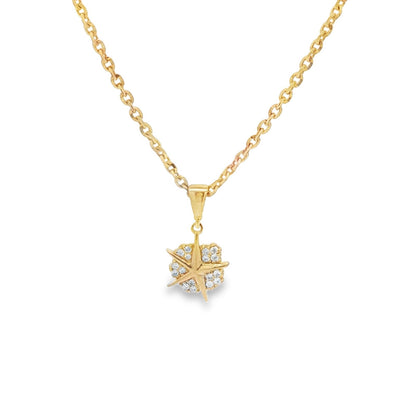 Jai's 14K Yellow Gold Diamond Sand Dollar Pendant