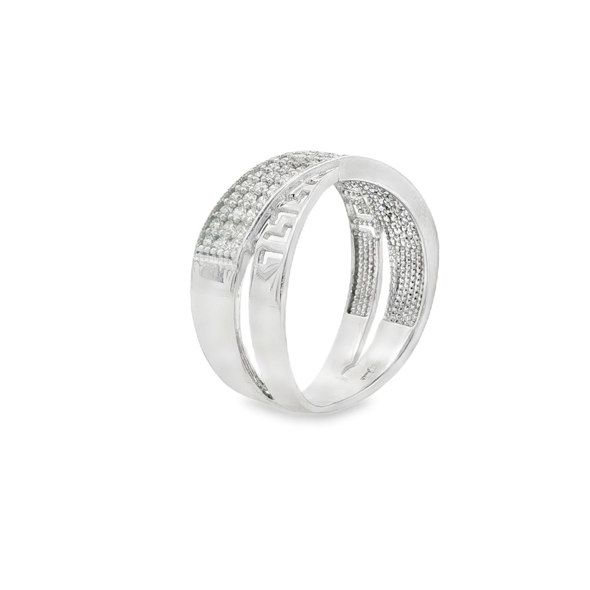 Jai's 14K White Gold Thin Overlapping Diamond Ring