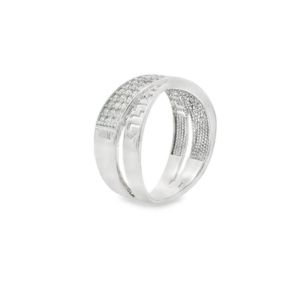 Jai's 14K White Gold Thin Overlapping Diamond Ring
