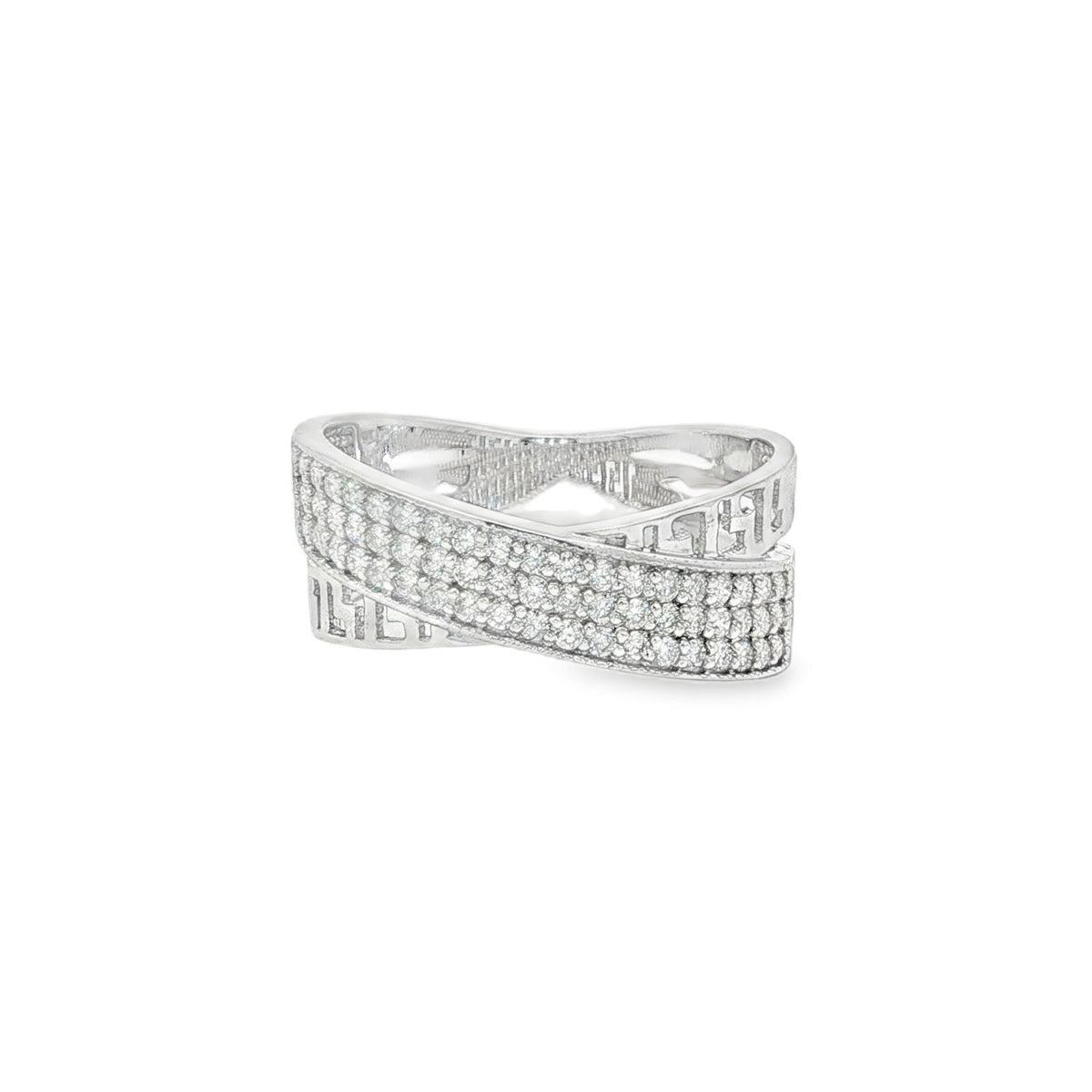 Jai's 14K White Gold Thin Overlapping Diamond Ring