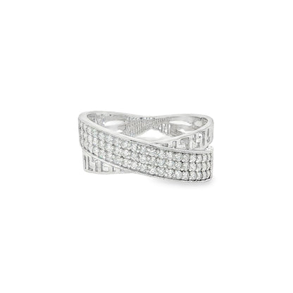 Jai's 14K White Gold Thin Overlapping Diamond Ring