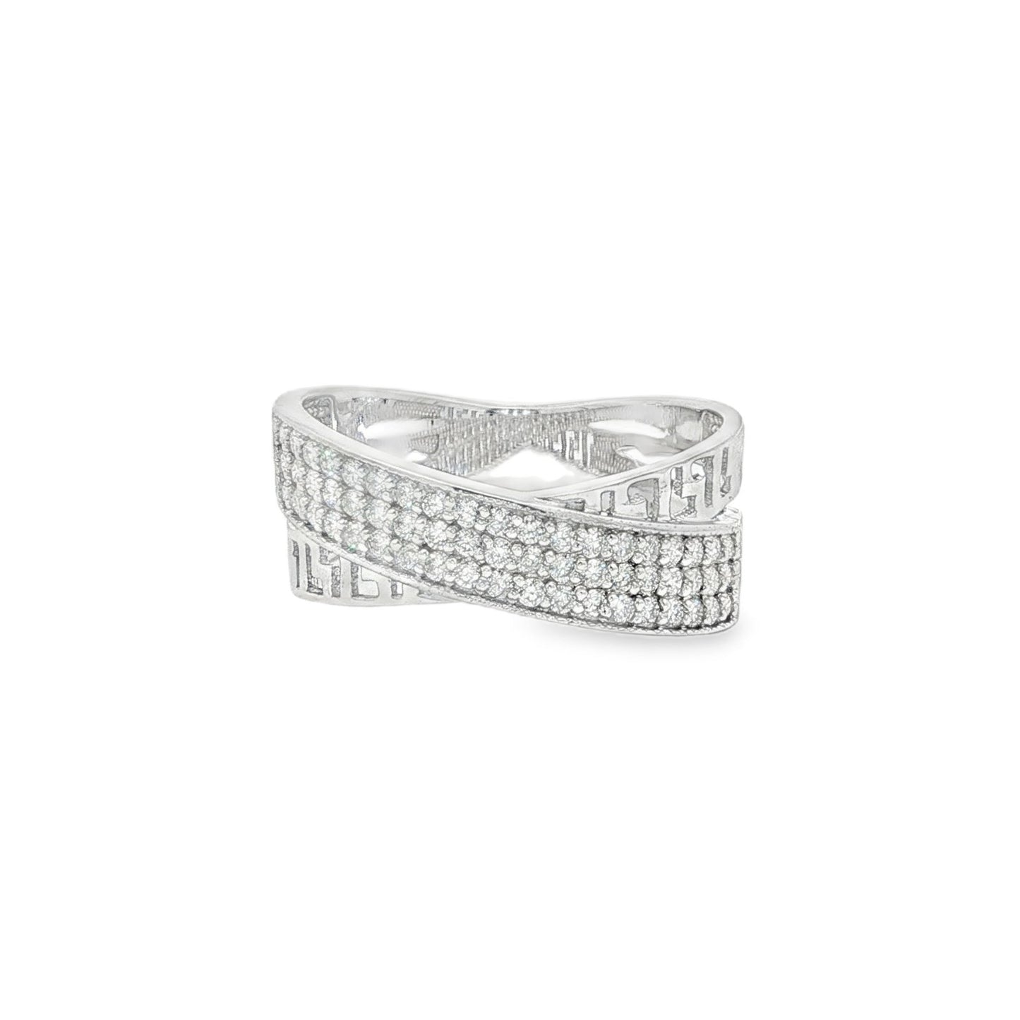 Jai's 14K White Gold Thin Overlapping Diamond Ring