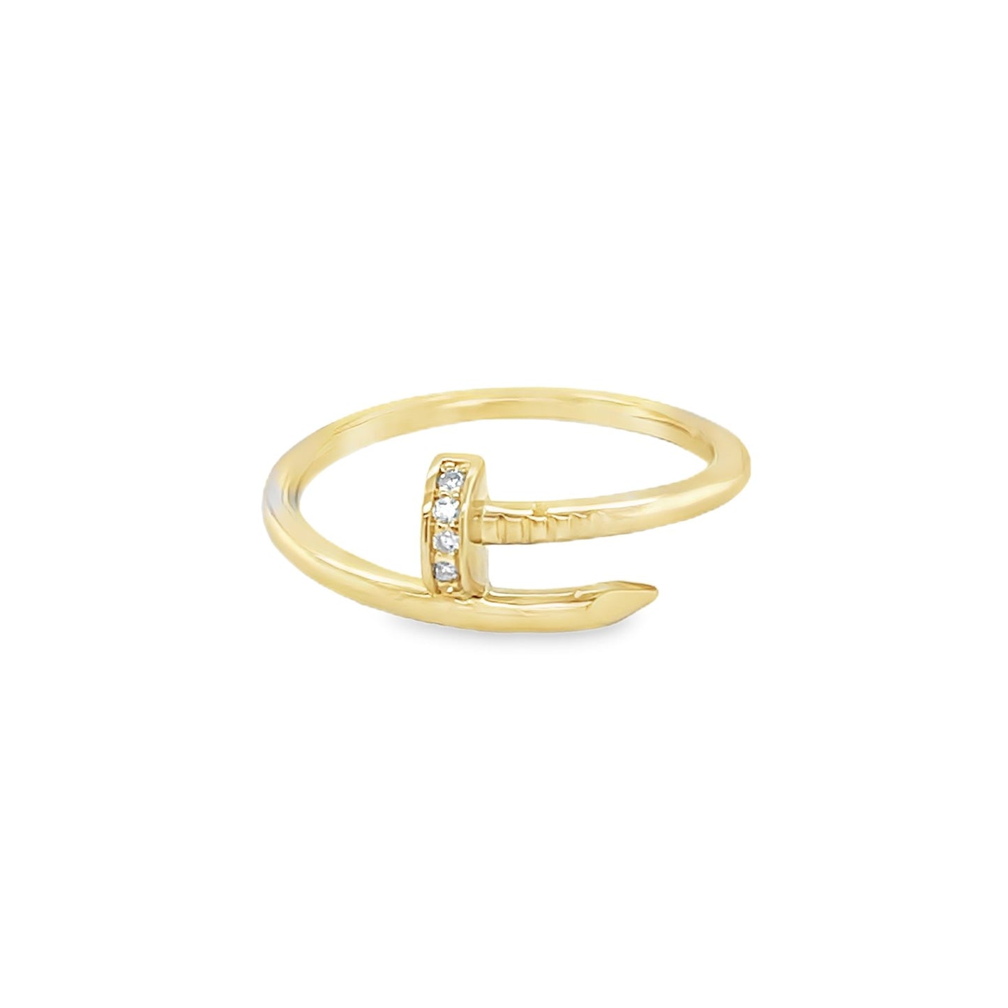 Jai's 14K Yellow Gold Diamond Nail Ring