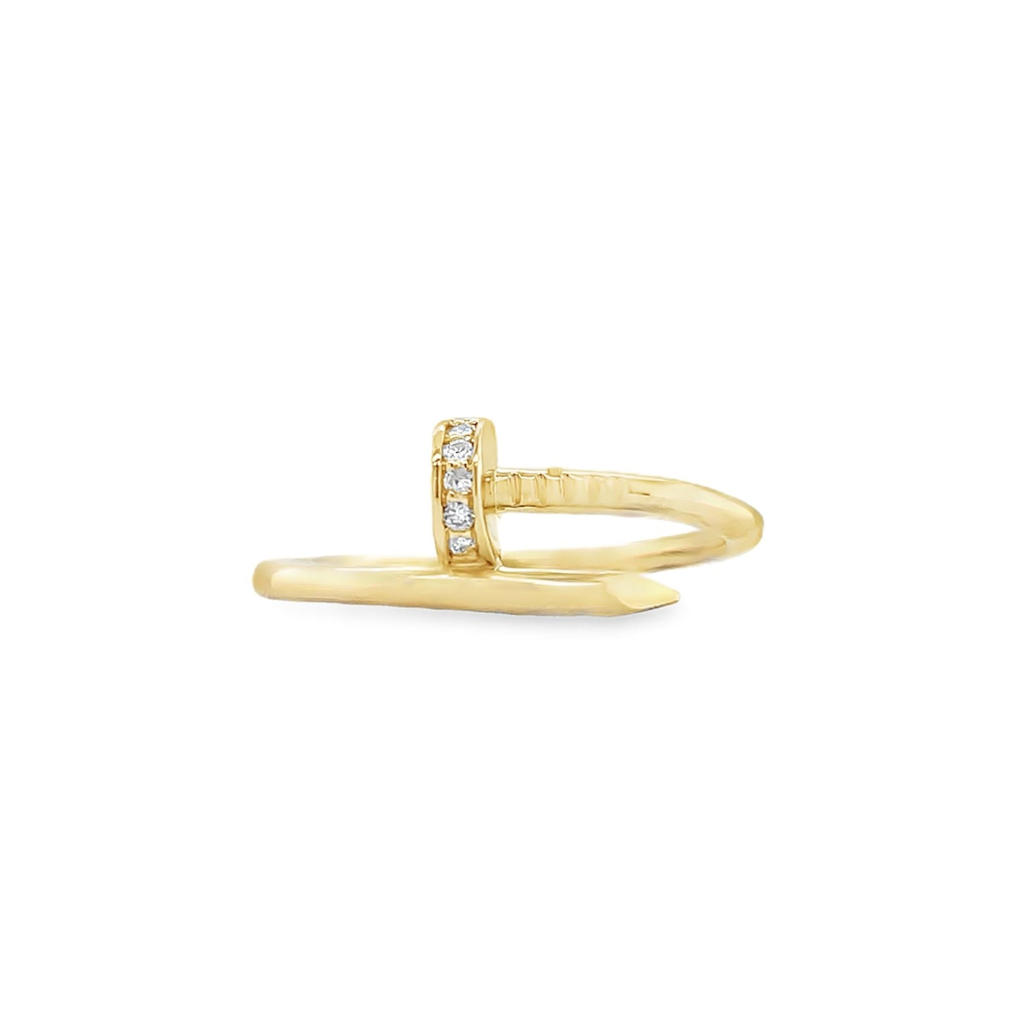 Jai's 14K Yellow Gold Diamond Nail Ring