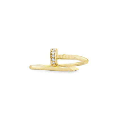 Jai's 14K Yellow Gold Diamond Nail Ring