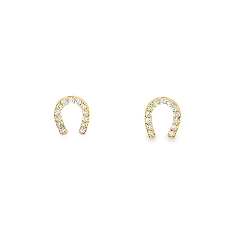 Jai's 14K Yellow Gold Diamond Horseshoe Studs