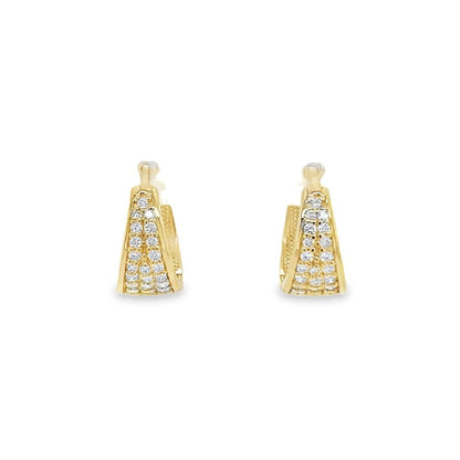 Jai's 14K Yellow Gold Thick Pave Diamond Huggies