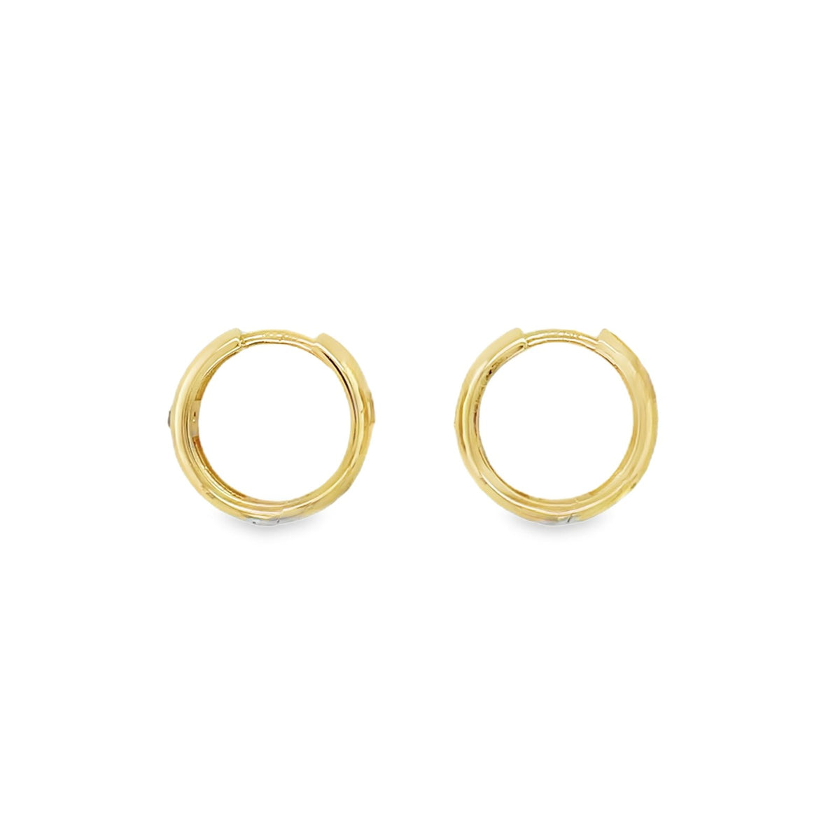 Jai's 14K Yellow Gold Thick Solitaire Diamond Huggies