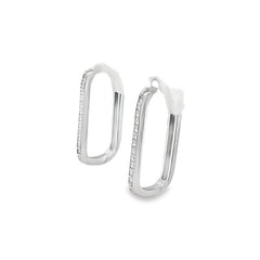 Jai's 14K White Gold Diamond Paperclip Hoops