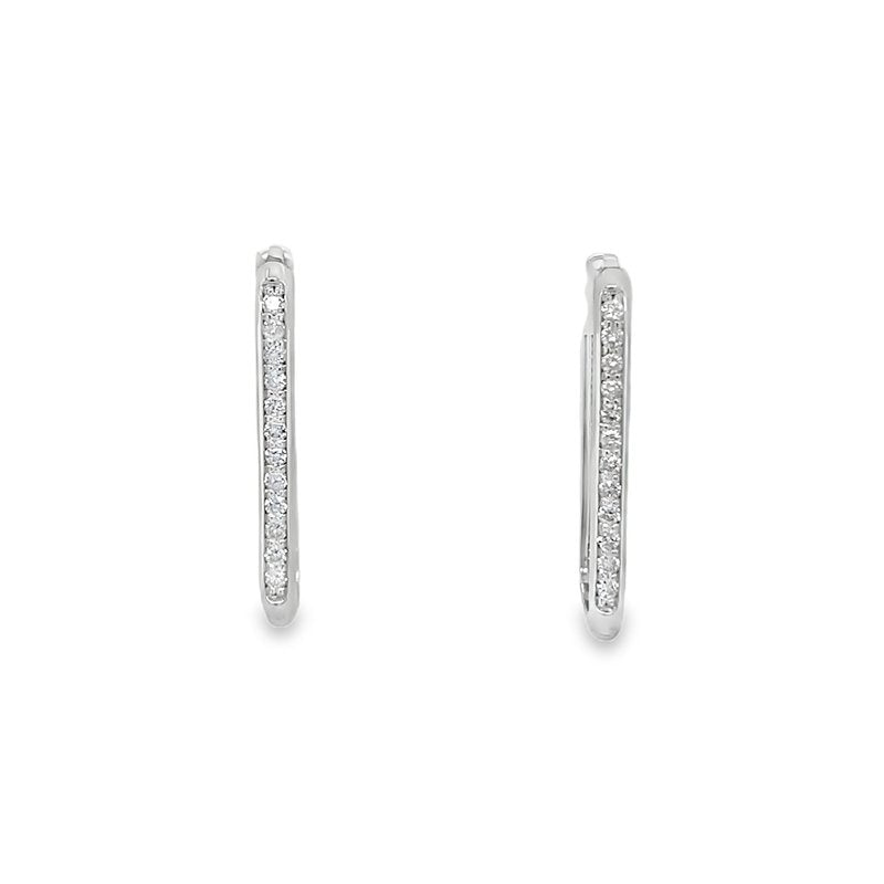 Jai's 14K White Gold Diamond Paperclip Hoops