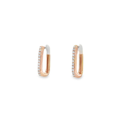 Jai's 14K Rose Gold Diamond Paperclip Hoops