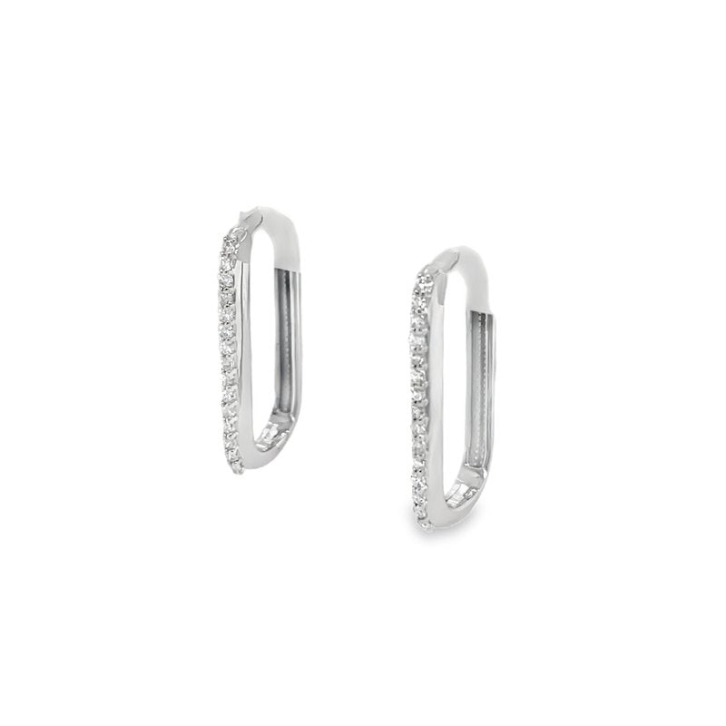 Jai's 14K White Gold Diamond Paperclip Hoops