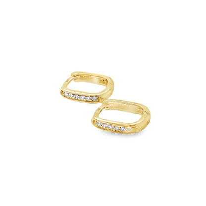 Jai's 14K Yellow Gold Petite Diamond Paperclip Huggies