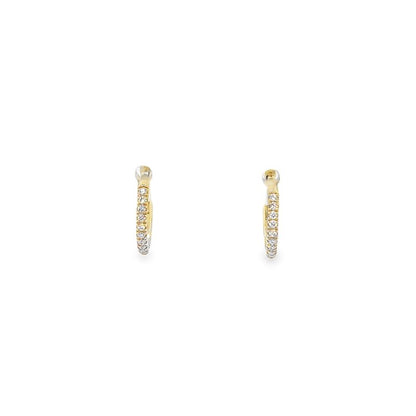 Jai's 14K Yellow Gold Petite Thin Diamond Hoops