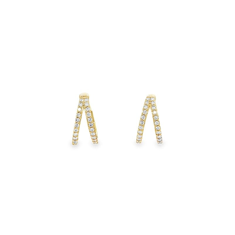Jai's 14K Yellow Gold Split-shank Diamond Hoops