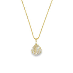 Jai's 14K Yellow Gold Diamond Seashell Pendant