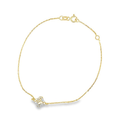 Jai's 14K Yellow Gold Diamond Clover Bracelet
