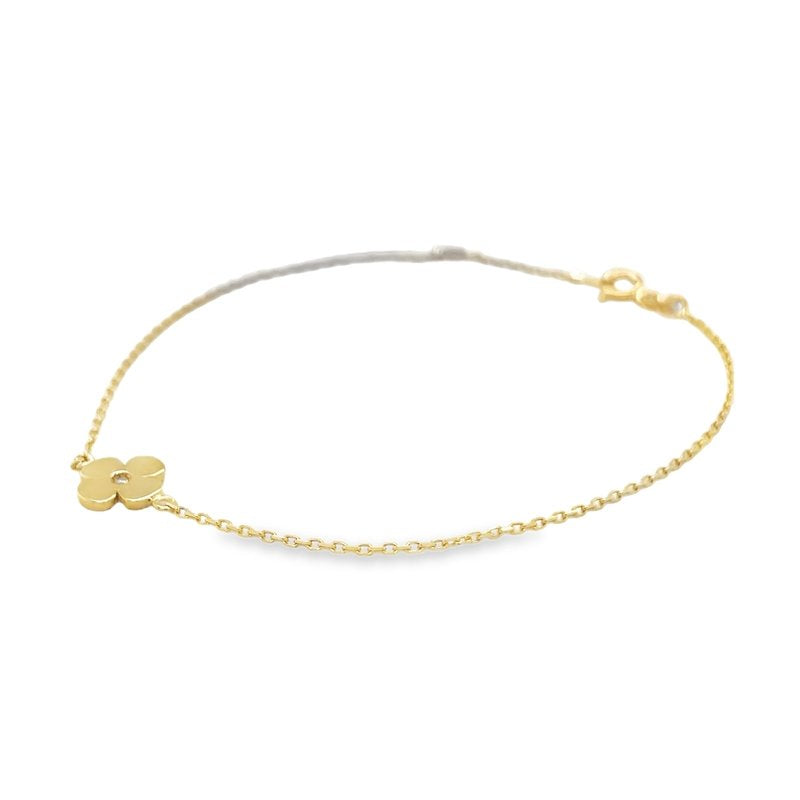 Jai's 14K Yellow Gold Diamond Clover Bracelet