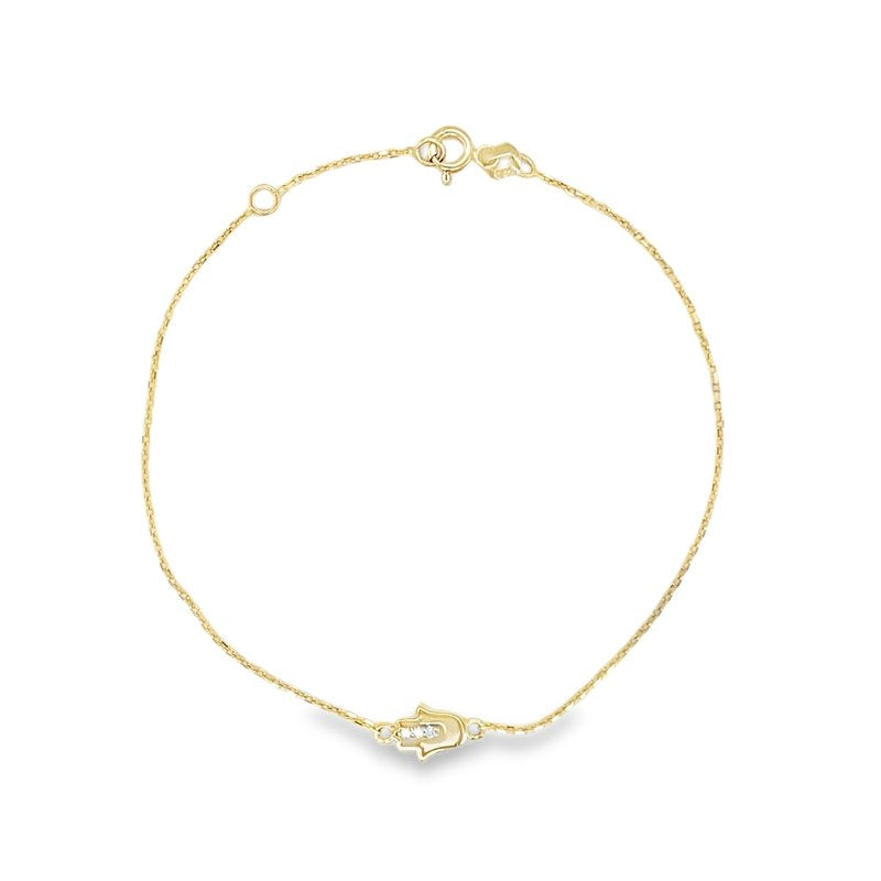 Jai's 14K Yellow Gold Diamond Hamsa Hand Bracelet