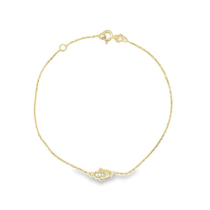 Jai's 14K Yellow Gold Diamond Hamsa Hand Bracelet