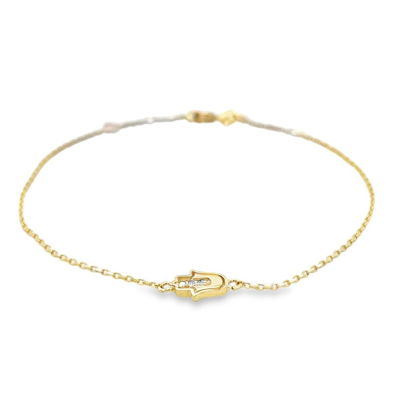 Jai's 14K Yellow Gold Diamond Hamsa Hand Bracelet