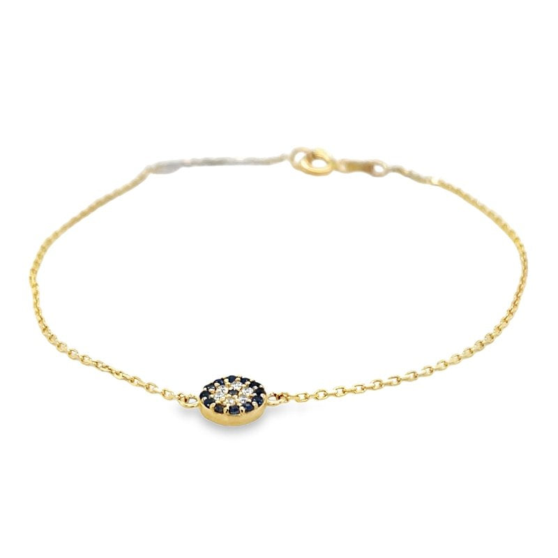 Jai's 14K Yellow Gold Sapphire & Diamond Evil Eye Bracelet