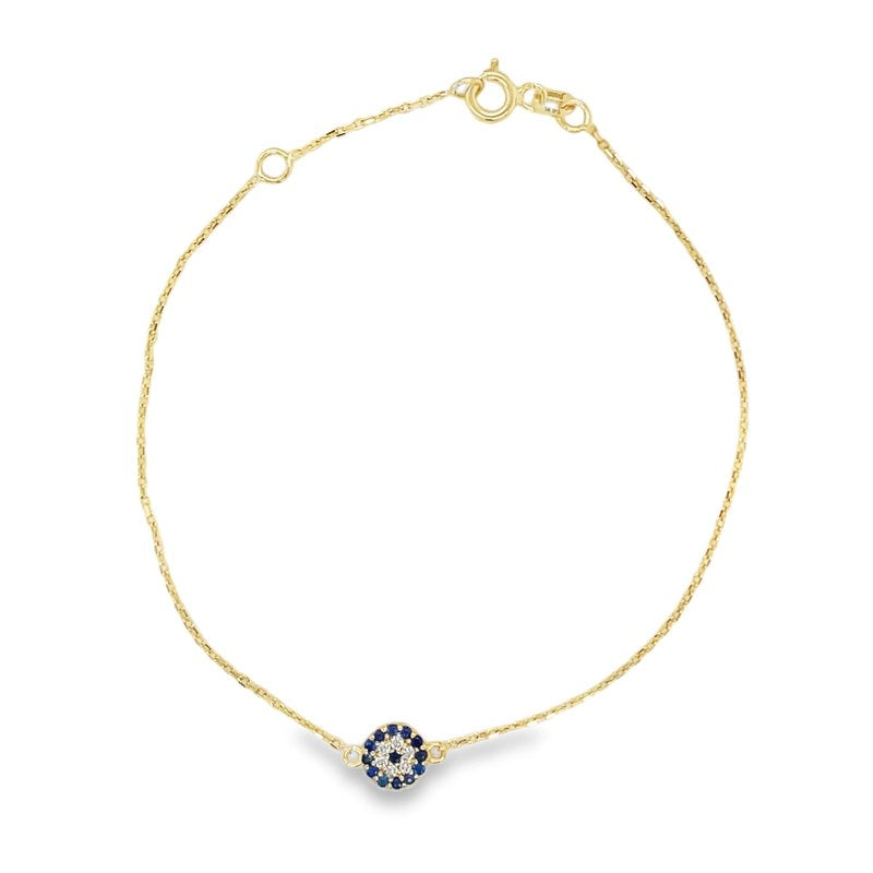 Jai's 14K Yellow Gold Diamond & Sapphire Evil Eye Bracelet