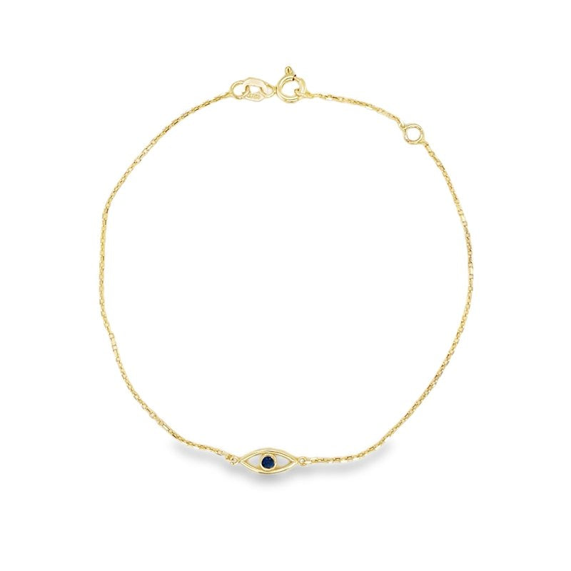 Jai's 14K Yellow Gold Sapphire Evil Eye Bracelet