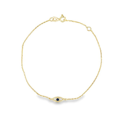 Jai's 14K Yellow Gold Sapphire Evil Eye Bracelet