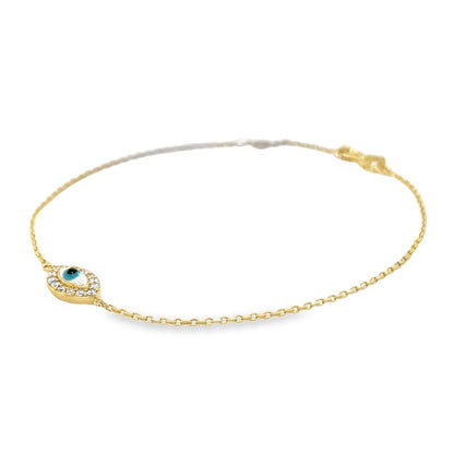 Jai's 14K Yellow Gold Diamond Evil Eye Bracelet