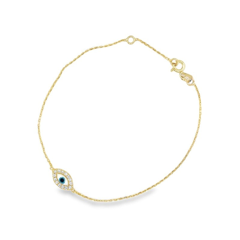 Jai's 14K Yellow Gold Diamond Evil Eye Bracelet