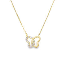 Jai's 14K Yellow Gold Diamond Butterfly Necklace