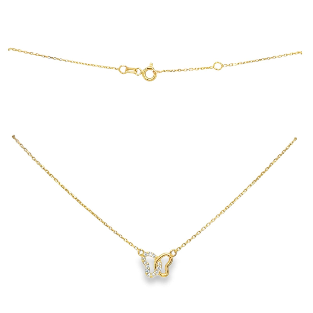 Jai's 14K Yellow Gold Petite Diamond Butterfly Necklace