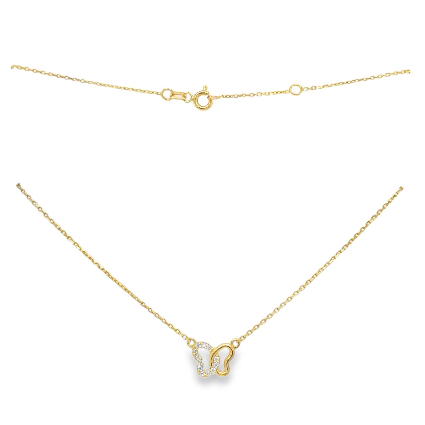 Jai's 14K Yellow Gold Petite Diamond Butterfly Necklace