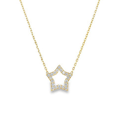 Jai's 14K Yellow Gold Diamond Star Necklace