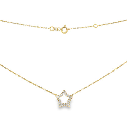 Jai's 14K Yellow Gold Diamond Star Necklace