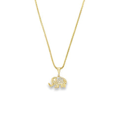 Jai's 14K Yellow Gold Diamond Elephant Pendant