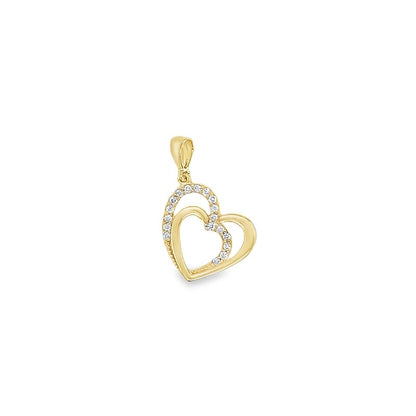 Jai's 14K Yellow Gold Diamond Heart Pendant