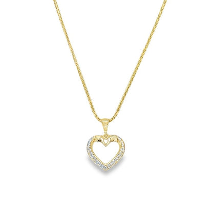 Jai's 14K Yellow Gold Petite Diamond Heart Pendant