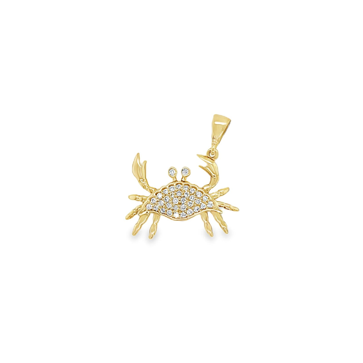 Jai's 14K Yellow Gold Diamond Crab Pendant