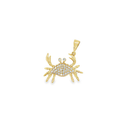 Jai's 14K Yellow Gold Diamond Crab Pendant